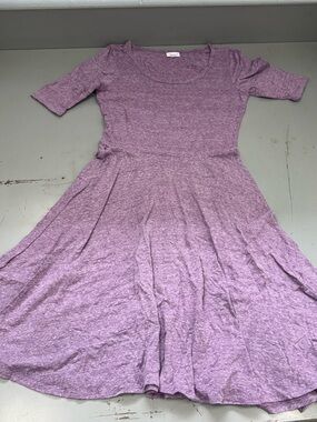 LuLaRoe Lavender Purple Short Sleeve Summer Dress Major Unicorn Size LARGE